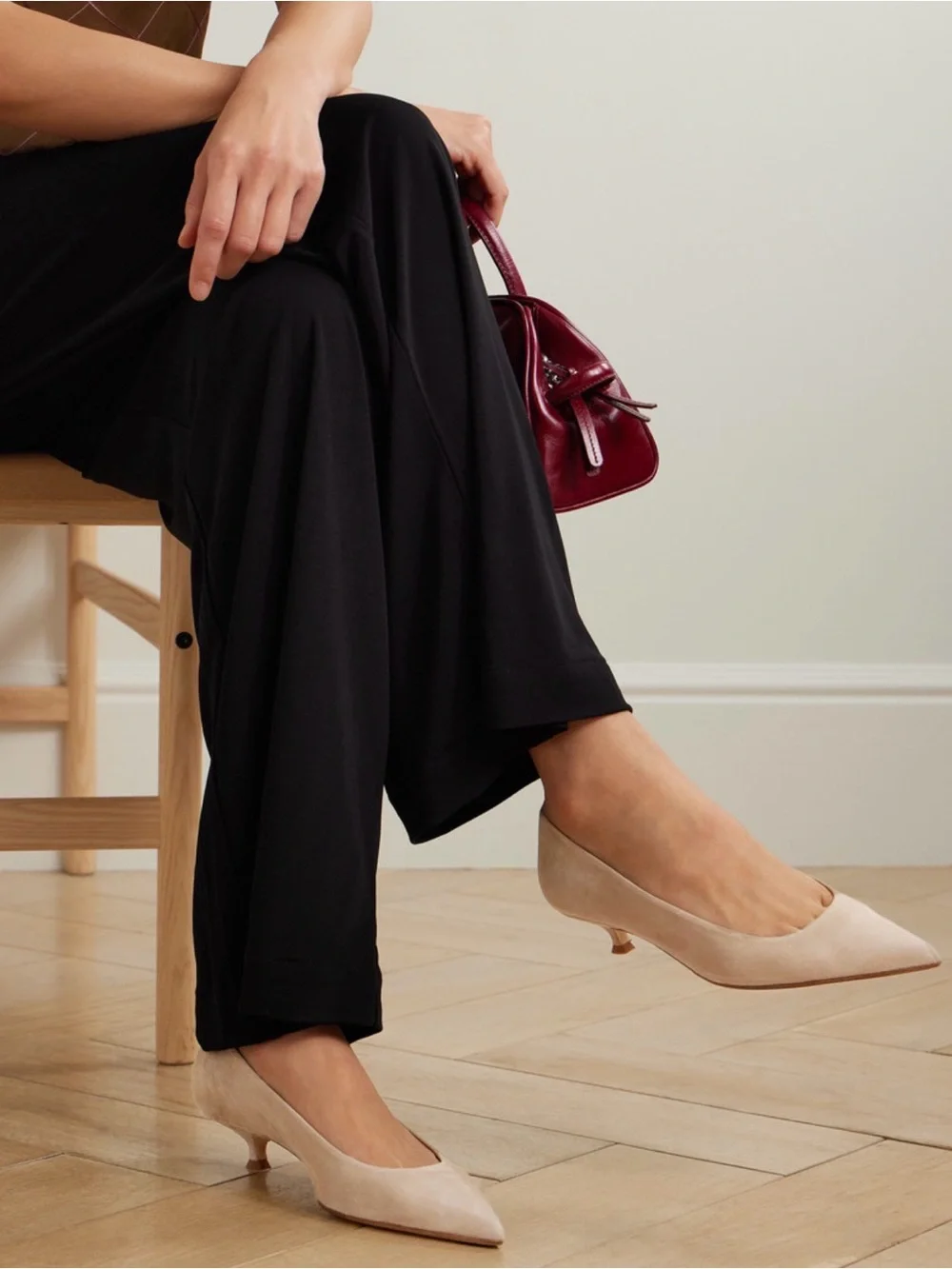 AEYDE Cari Suede Pointed-Toe Pumps SIZE 37